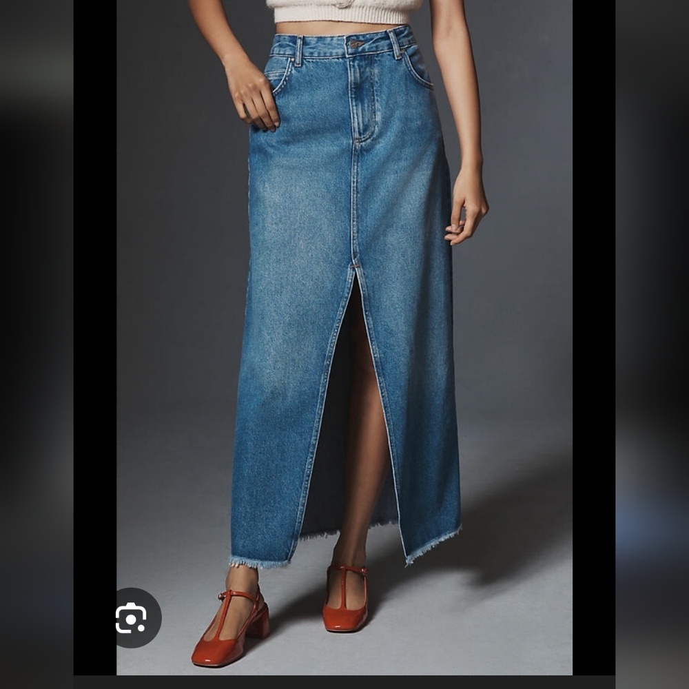 Pilcro Light Blue Denim Skirt with Brand Label - Picture 4 of 13